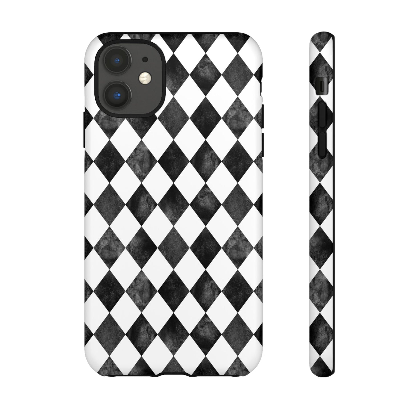 Vintage Harlequin Black & White iPhone Case