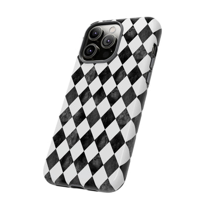 Vintage Harlequin Black & White iPhone Case