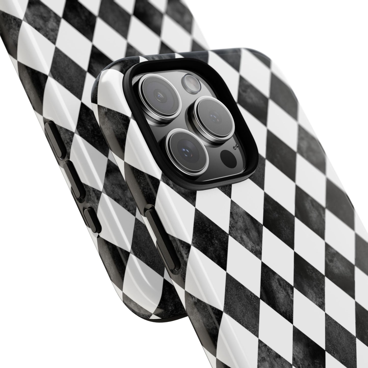 Vintage Harlequin Black & White iPhone Case