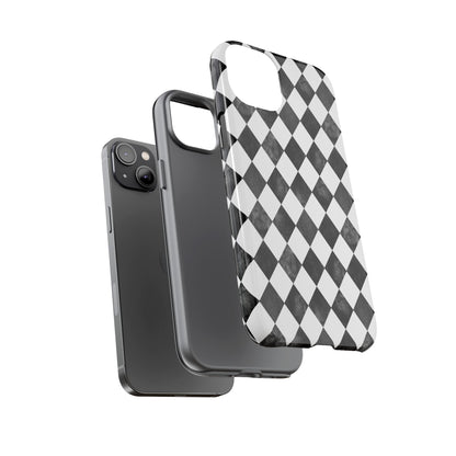 Vintage Harlequin Black & White iPhone Case