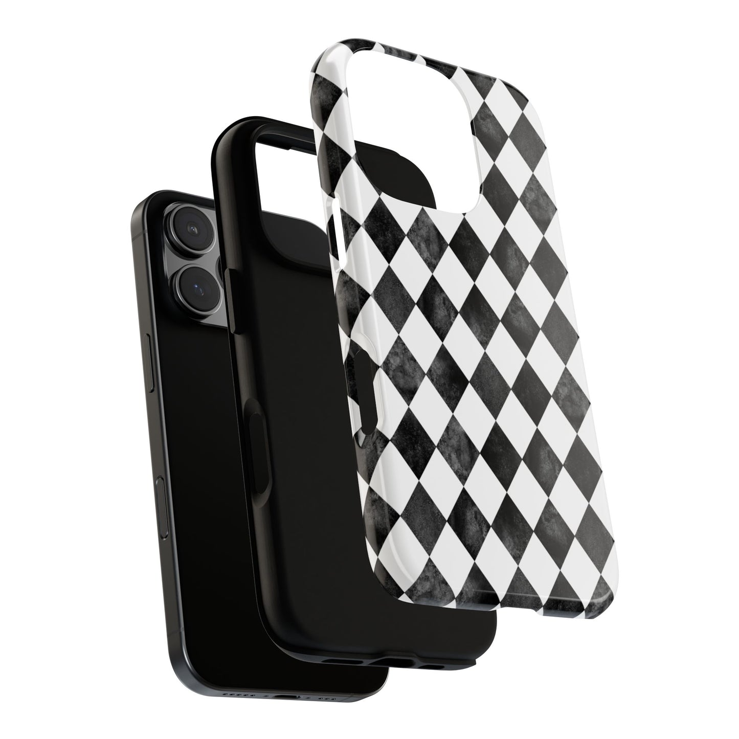 Vintage Harlequin Black & White iPhone Case