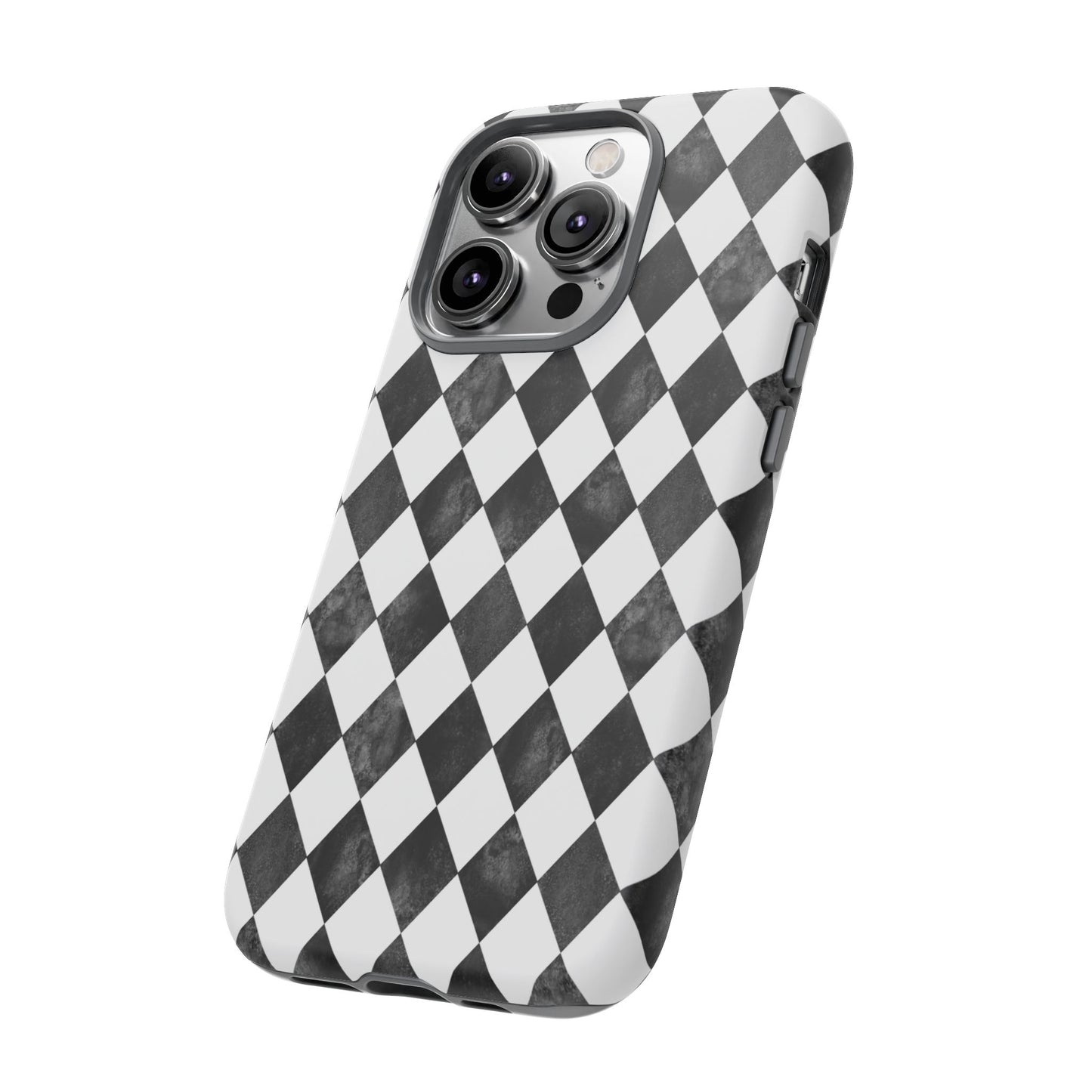 Vintage Harlequin Black & White iPhone Case
