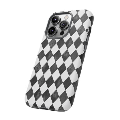 Vintage Harlequin Black & White iPhone Case