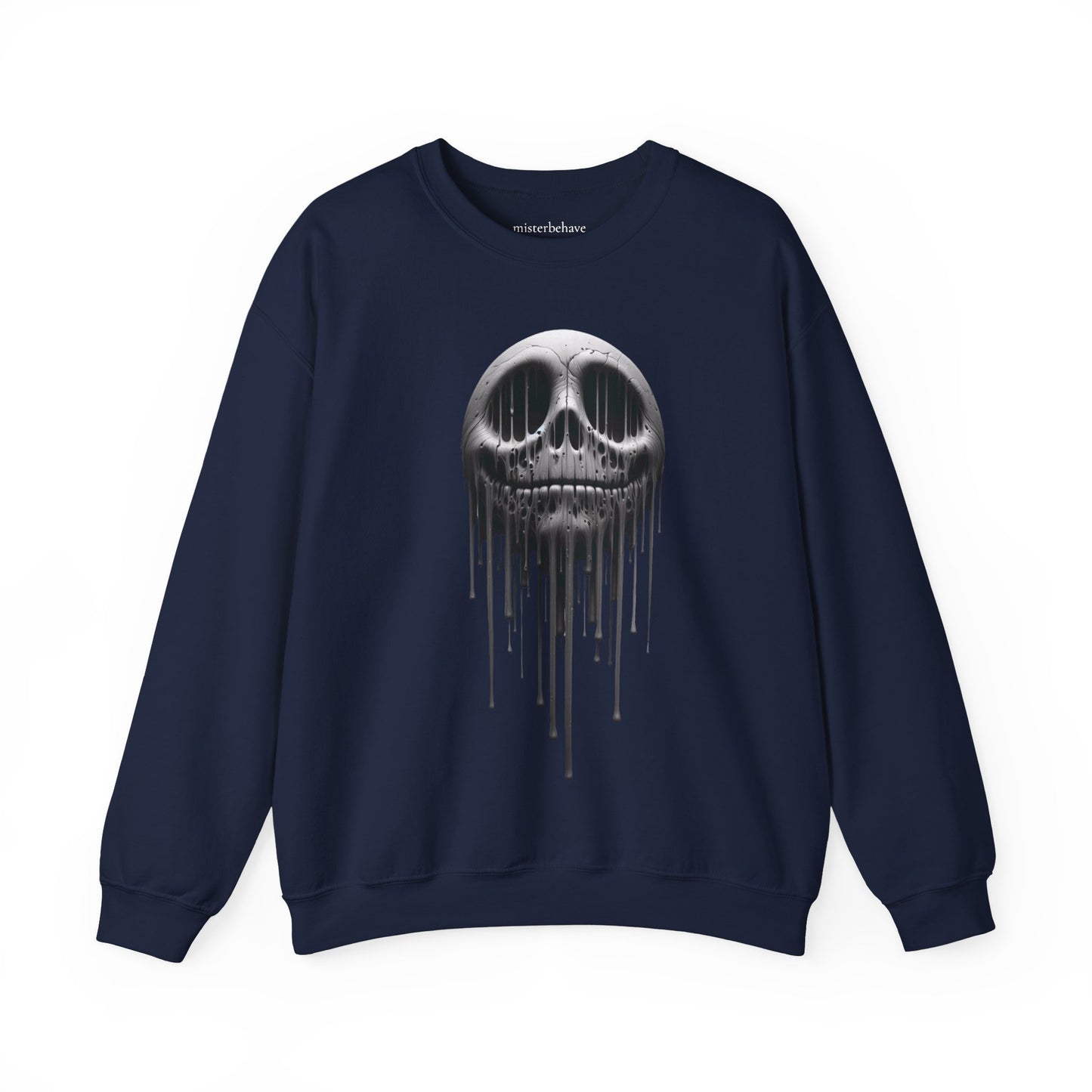 Melting Metallic Skull Crewneck Sweatshirt