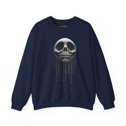 Melting Metallic Skull Crewneck Sweatshirt