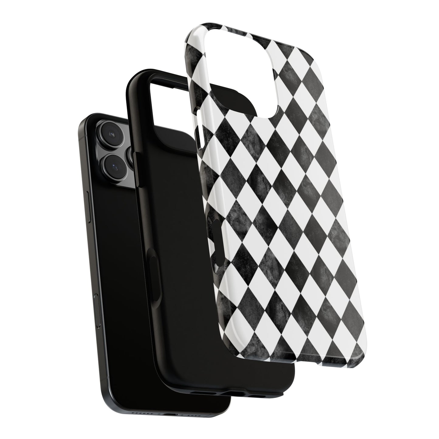 Vintage Harlequin Black & White iPhone Case