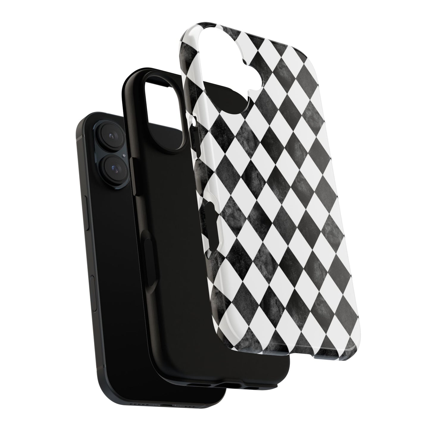 Vintage Harlequin Black & White iPhone Case