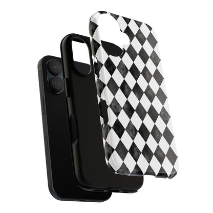 Vintage Harlequin Black & White iPhone Case