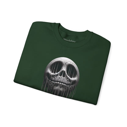 Melting Metallic Skull Crewneck Sweatshirt