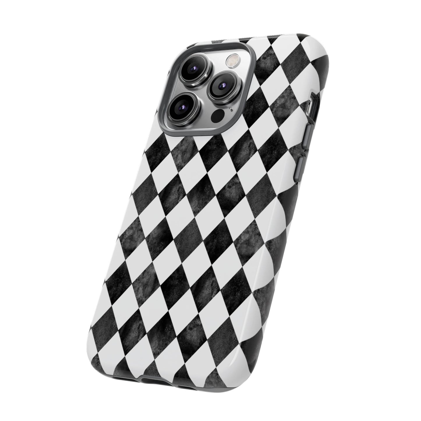 Vintage Harlequin Black & White iPhone Case