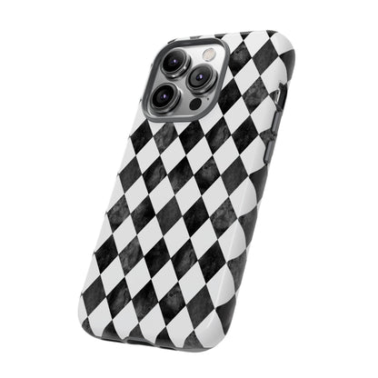 Vintage Harlequin Black & White iPhone Case