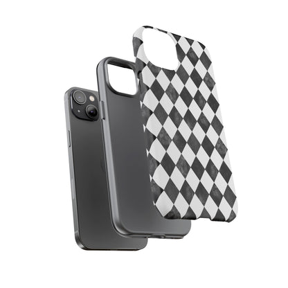 Vintage Harlequin Black & White iPhone Case