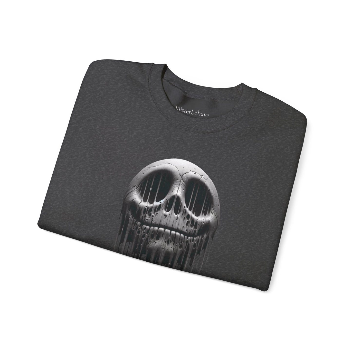 Melting Metallic Skull Crewneck Sweatshirt