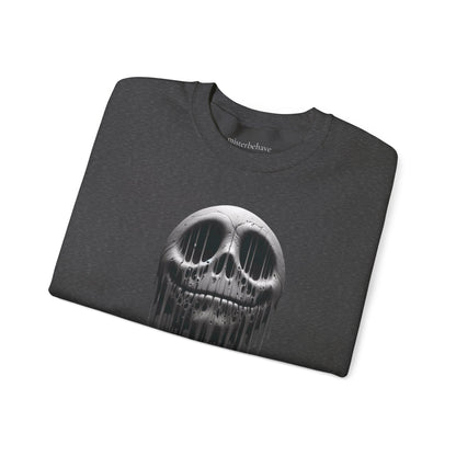 Melting Metallic Skull Crewneck Sweatshirt